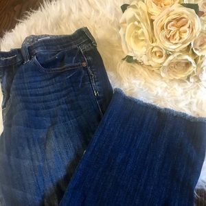Lucky Brand Frayed-ankle Jeans
